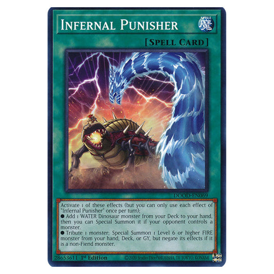 "Infernal Punisher" DOOD-EN069 card from the Yu-Gi-Oh! set Doom of Dimensions