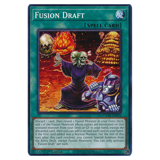 "Fusion Draft" DOOD-EN070 card from the Yu-Gi-Oh! set Doom of Dimensions