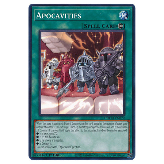 "Apocavities" DOOD-EN072 card from the Yu-Gi-Oh! set Doom of Dimensions