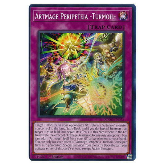 "Artmage Peripeteia -Turmoil-" DOOD-EN075 card from the Yu-Gi-Oh! set Doom of Dimensions