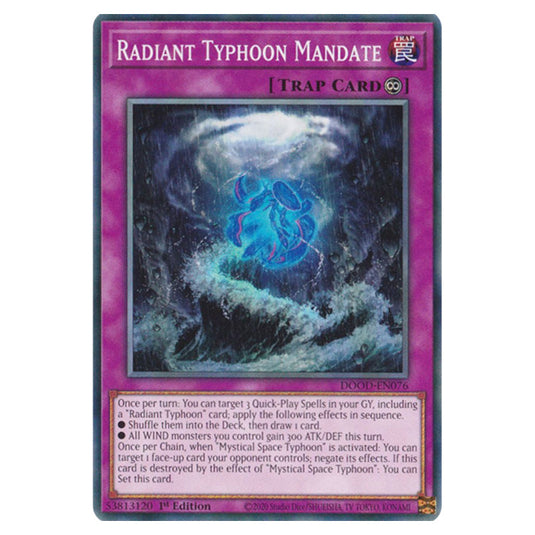 "Radiant Typhoon Mandate" DOOD-EN076 card from the Yu-Gi-Oh! set Doom of Dimensions