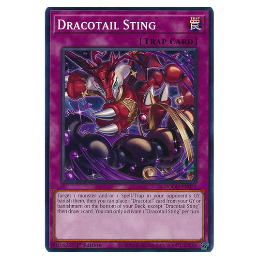 "Dracotail Sting" DOOD-EN077 card from the Yu-Gi-Oh! set Doom of Dimensions