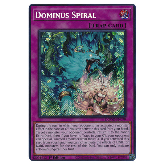 "Dominus Spiral" DOOD-EN079 card from the Yu-Gi-Oh! set Doom of Dimensions