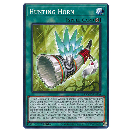 "Hunting Horn" DOOD-EN086 card from the Yu-Gi-Oh! set Doom of Dimensions