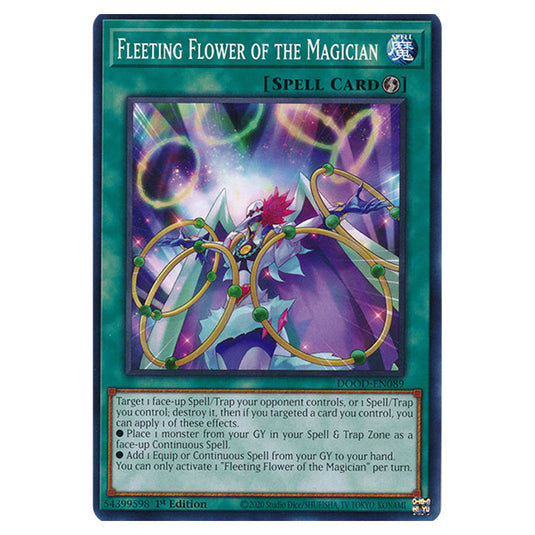 "Fleeting Flower of the Magician" DOOD-EN089 card from the Yu-Gi-Oh! set Doom of Dimensions
