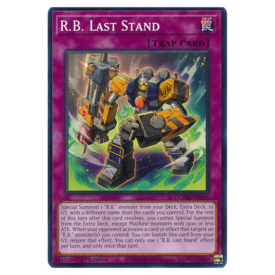"R.B. Last Stand" DOOD-EN095 card from the Yu-Gi-Oh! set Doom of Dimensions