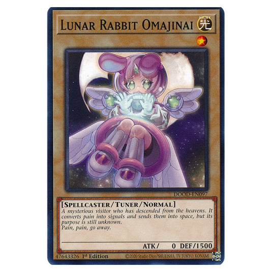 "Lunar Rabbit Omajinai" DOOD-EN097 card from the Yu-Gi-Oh! set Doom of Dimensions