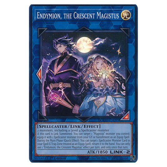 "Endymion, the Crescent Magistus" DOOD-EN099 card from the Yu-Gi-Oh! set Doom of Dimensions