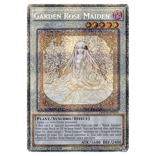 "Garden Rose Maiden" DOOD-EN101 card from the Yu-Gi-Oh! set Doom of Dimensions
