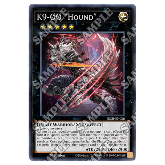 Yu-Gi-Oh! - Justice Hunters - K9-ØØ Hound (Rare) JUSH-EN036