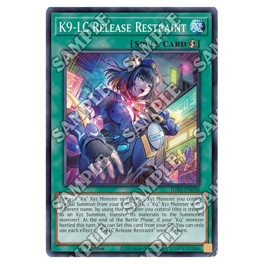 Yu-Gi-Oh! - Justice Hunters - K9-LC Release Restraint (Super Rare) JUSH-EN038a
