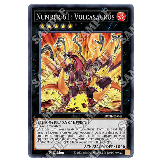 Yu-Gi-Oh! - Justice Hunters - Number 61: Volcasaurus (Rare) JUSH-EN043