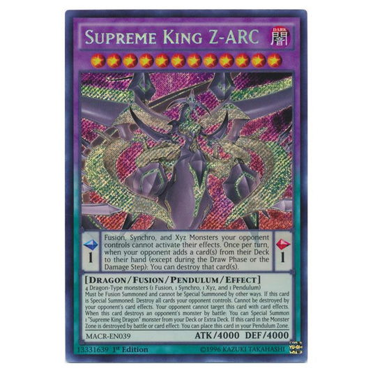 Yu-Gi-Oh! - Maximum Crisis - Supreme King Z-ARC (Secret Rare) MACR-EN039