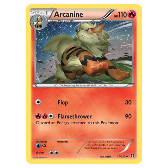 Pokemon - XY - Breakpoint - Arcanine - 11/122 (Reverse Holo)