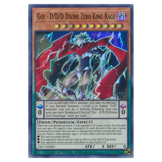 Yu-Gi-Oh! - Yu-Gi-Oh! ARC-V Volume 7 promotional card - Go! - D/D/D Divine Zero King Rage (Ultra Rare) YA07-EN001