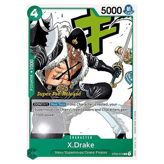 One Piece - ST-02: Starter Deck - Worst Generation - Super Pre-Release - X.Drake - ST02-014p