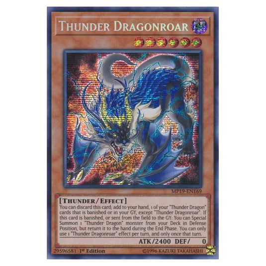 Yu-Gi-Oh! - 2019 Gold Sarcophagus Tin Mega Pack - Thunder Dragonroar (Prismatic Secret Rare) MP19-EN169