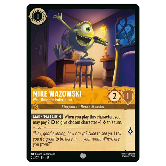 Lorcana - Attack of the Vine - Mike Wazowski - Well-Rounded Entertainer (Common) - 21/207