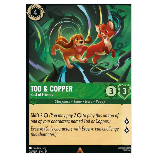 Lorcana - Attack of the Vine! - Tod & Copper - Best of Friends (Rare) - 94/207