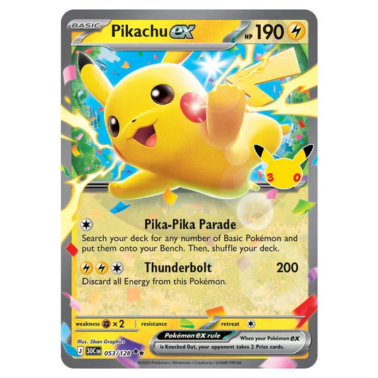 Pokemon - 30th Celebration - Pikachu ex - 053/128