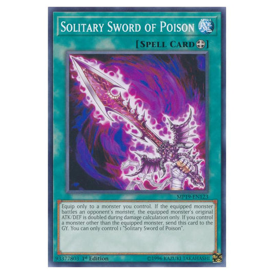 Yu-Gi-Oh! - 2019 Gold Sarcophagus Tin Mega Pack - Solitary Sword of Poison (Common) MP19-EN123