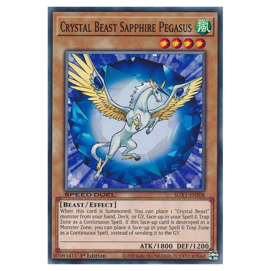 Yu-Gi-Oh! - Speed Duel GX - Duel Academy Box - Crystal Beast Sapphire Pegasus (Common) SGX1-ENF08