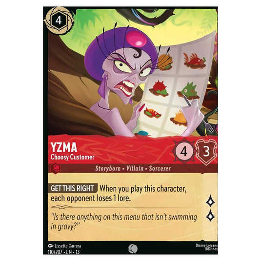 Lorcana - Attack of the Vine! - Yzma - Choosy Customer (Common) - 110/207