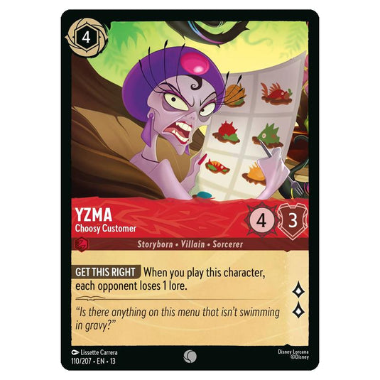 Lorcana - Attack of the Vine - Yzma - Choosy Customer (Common) - 110/207