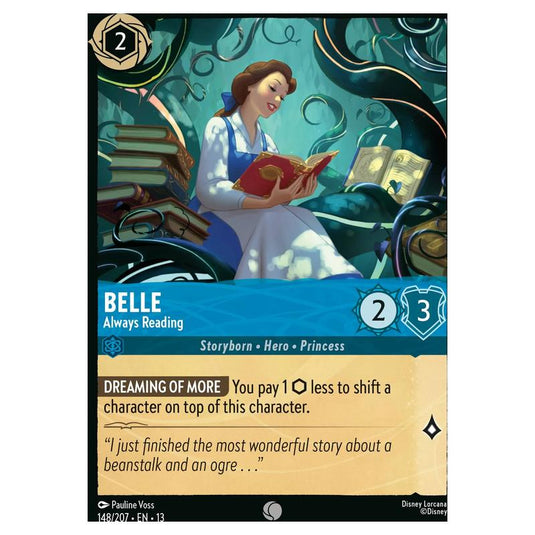Lorcana - Attack of the Vine! - Belle - Always Reading (Common) - 148/207