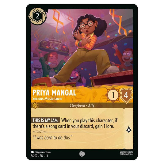 Lorcana - Attack of the Vine - Priya Mangal - Serious Music Lover (Common) - 8/207