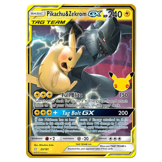 Pokemon - 30th Celebration - Pikachu & Zekrom GX - 33/181