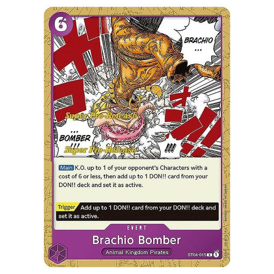One Piece - ST-04: Starter Deck - Animal Kingdom Pirates - Super Pre-Release - Brachio Bomber - ST04-015p