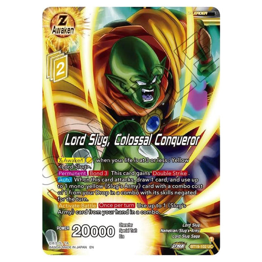 Dragon Ball Super - Fighter's Ambition - Lord Slug, Colossal Conqueror - BT19-102