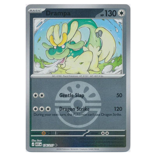 Pokemon - Mega Evolution - Ascended Heroes - Ball & Rocket Reverse Holo - Drampa - 176/217