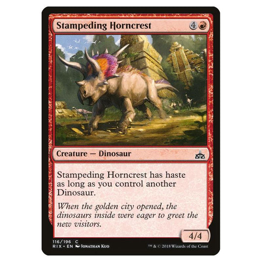 Magic The Gathering - Rivals Of Ixalan - Stampeding Horncrest - 116/196 (Foil)