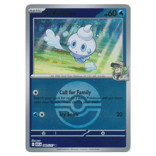 Pokemon - Mega Evolution - Ascended Heroes - Ball & Rocket Reverse Holo - N's Vanillite - 049/217