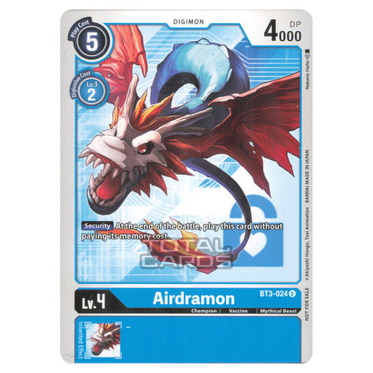 Digimon Card Game - Release Special Booster Ver.1.5 (BT01-03) - Airdramon (Uncommon) - BT3-024A