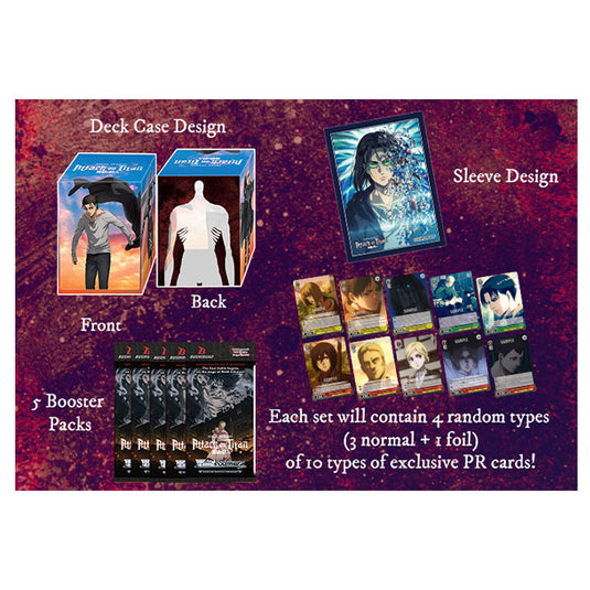 Booster Box Weiss Schwarz Attack On Titan Final Season Booster Kit - 46 Cards, Eren Yaeger Promos, Sealed Booster Box Weiss Schwarz Attack On Titan Final Season Booster Kit - 46 Cards, Eren Yaeger Promos, Sealed