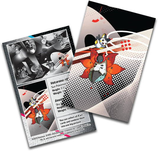 Pokemon - Scarlet & Violet - Black Bolt & White Flare - Unova Mini Tin - Volcarona & Emolga - Art Card
