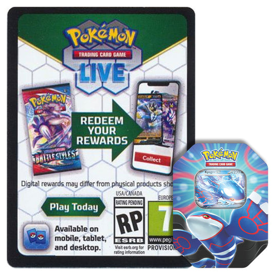 Pokemon - Azure Legends Tin - Kyogre - Online Code Card Pokemon - Azure Legends Tin - Kyogre - Online Code Card