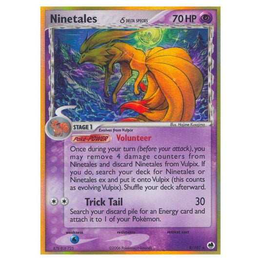 Pokemon - EX Dragon Frontiers - Ninetales δ Delta Species - 008