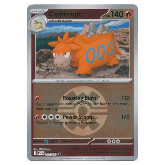 Pokemon - Mega Evolution - Ascended Heroes - Ball & Rocket Reverse Holo - Camerupt - 028/217