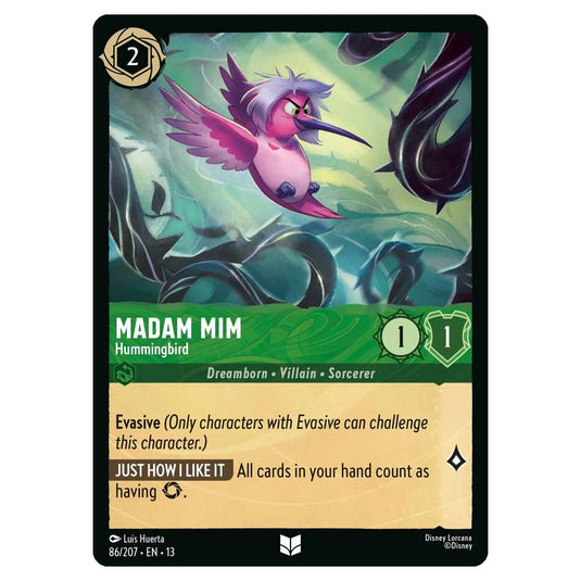 Lorcana - Attack of the Vine - Madam Mim - Hummingbird (Uncommon) - 86/207