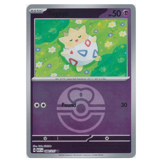 Pokemon - Mega Evolution - Ascended Heroes - Ball & Rocket Reverse Holo - Togepi - 080/217