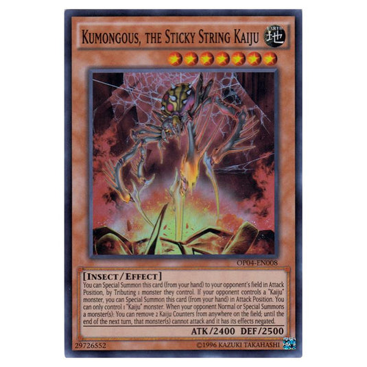 Yu-Gi-Oh! - OTS Tournament Pack 4 - Kumongous, the Sticky String Kaiju (Super Rare) OP04-EN008