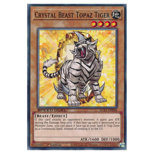 Yu-Gi-Oh! - Speed Duel GX - Duel Academy Box - Crystal Beast Topaz Tiger (Common) SGX1-ENF06
