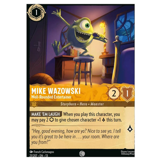 Lorcana - Attack of the Vine! - Mike Wazowski - Well-Rounded Entertainer (Common) - 21/207