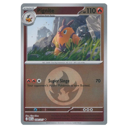 Pokemon - Mega Evolution - Ascended Heroes - Energy Reverse Holo - Pignite - 030/217