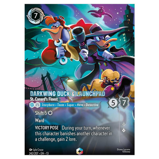 Lorcana - Attack of the Vine! - Darkwing Duck & Launchpad - St. Canard's Finest (Enchanted) - 242/207