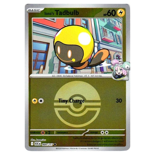 Pokemon - Mega Evolution - Ascended Heroes - Energy Reverse Holo - Iono's Tadbulb - 069/217